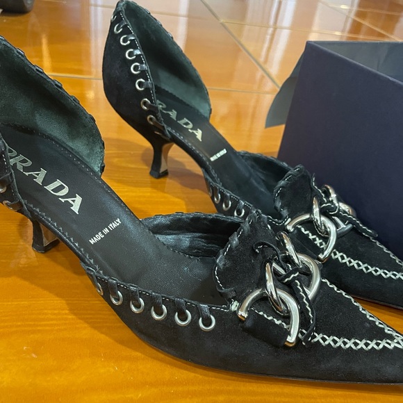 Vintage PRADA Kitten Heels  37 - Picture 1 of 9